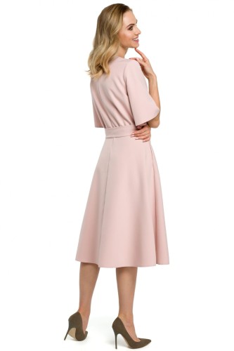 Elegancka Różowa sukienka w stylu lat 50