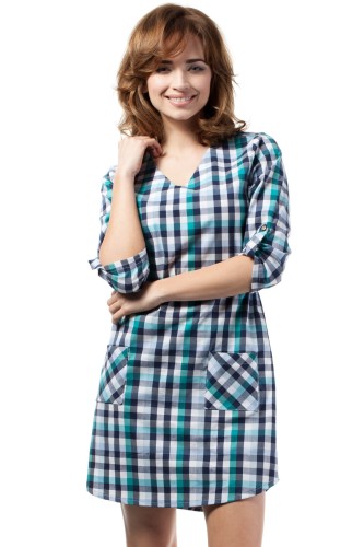Sukienka Pin Up w kratkę zielona