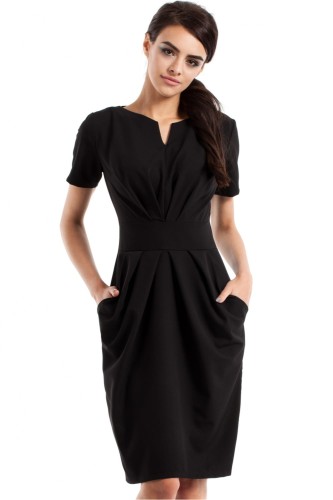 Elegancka Czarna Sukienka w stylu lat 60
