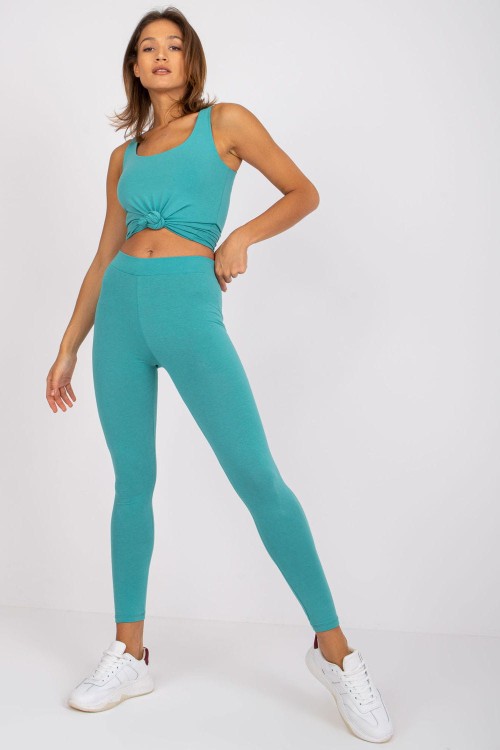 Turkusowe Legginsy Fitness lata 80
