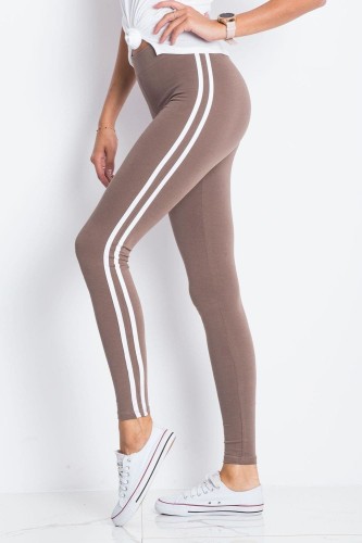 Legginsy Brązowe Fitness w stylu lat 80