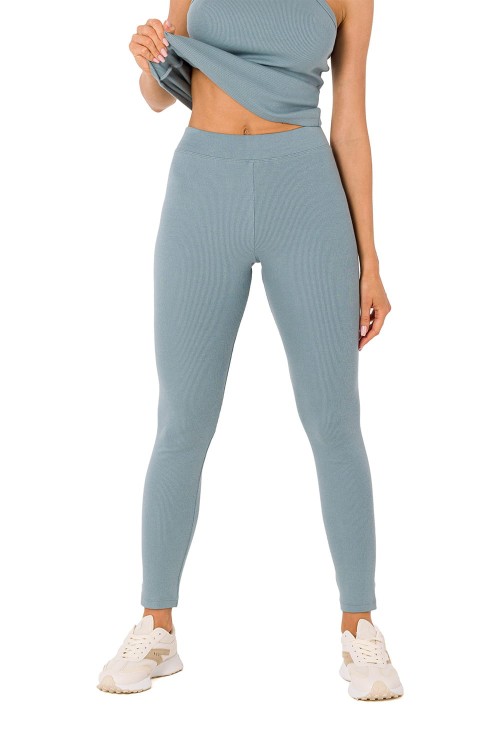 Szare Legginsy Fitness w stylu lat 80