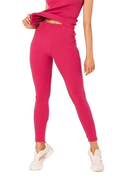 Różowe Legginsy Fitness w stylu lat 80