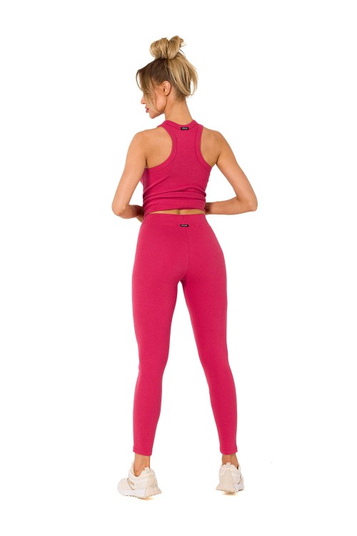 Różowe Legginsy Fitness w stylu lat 80