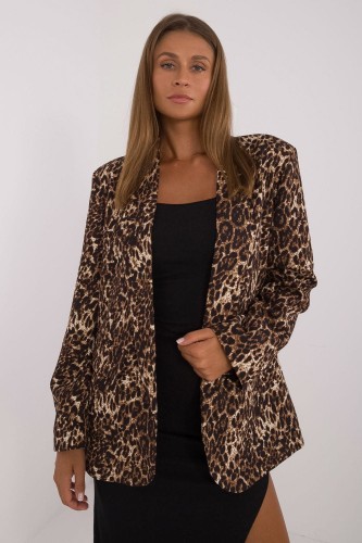 Elegancka marynarka lampart w stylu lat 80