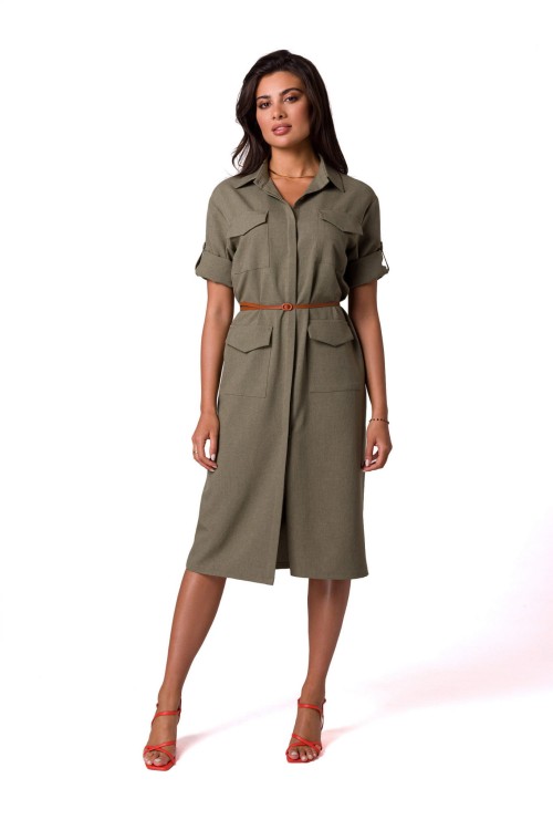 Sukienka Model B258 Oliwka - BeWear