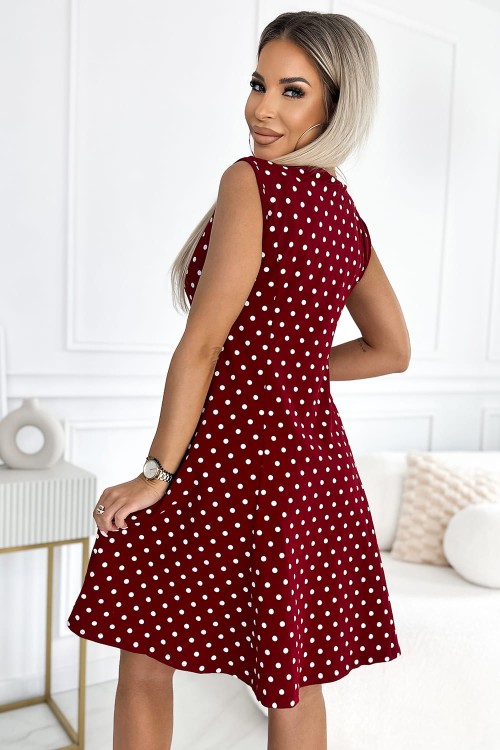 Czerwona Sukienka Pin Up w Grochy