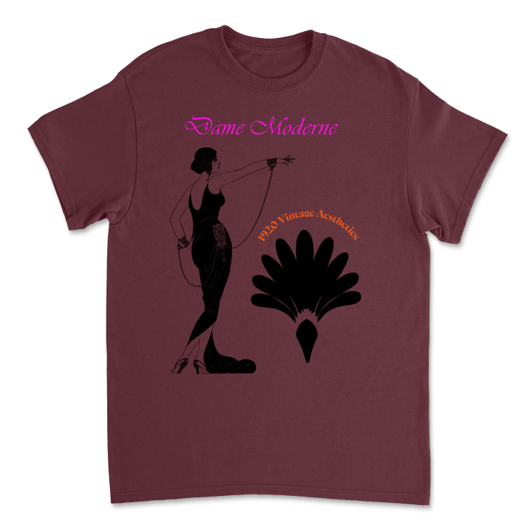 Koszulka Vintage Unisex lata 20 |Maroon
