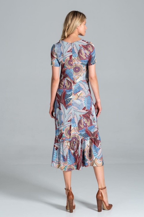 Sukienka midi w stylu lat 70 z wzorem paisley