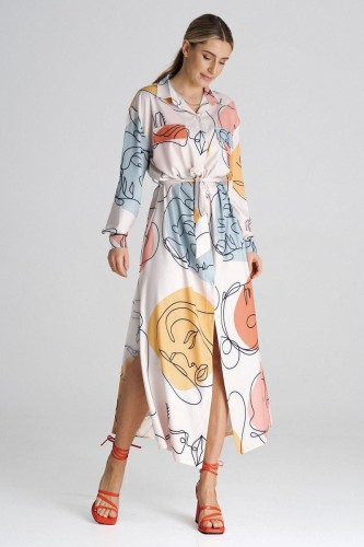 Sukienka maxi w stylu lat 70 z psychodelicznym wzorem