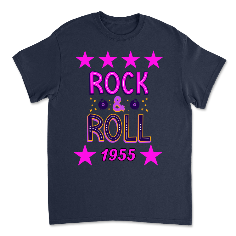 Koszulka Vintage Rock&amp;Roll 1955-Navy