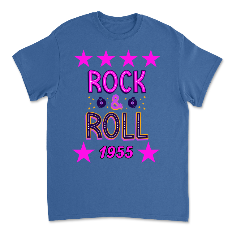 Koszulka Vintage Rock&amp;Roll 1955-Royal