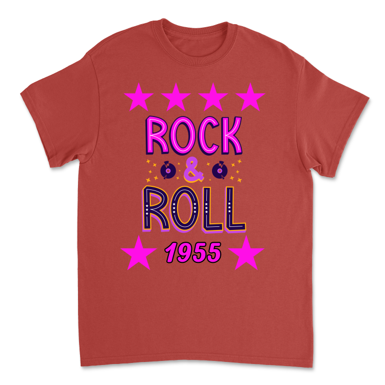 Koszulka Vintage Rock&amp;Roll 1955-Red
