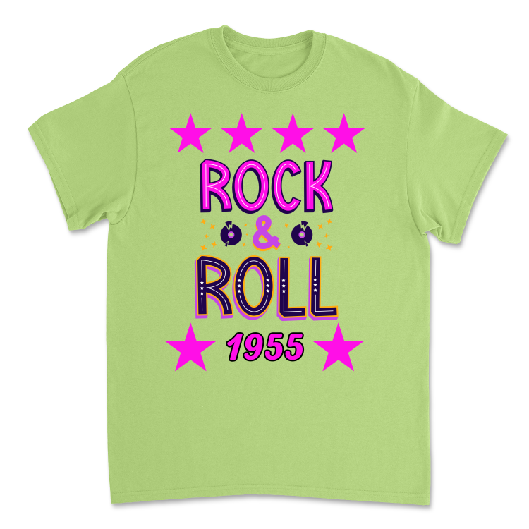 Koszulka Vintage Rock&amp;Roll 1955-Lime