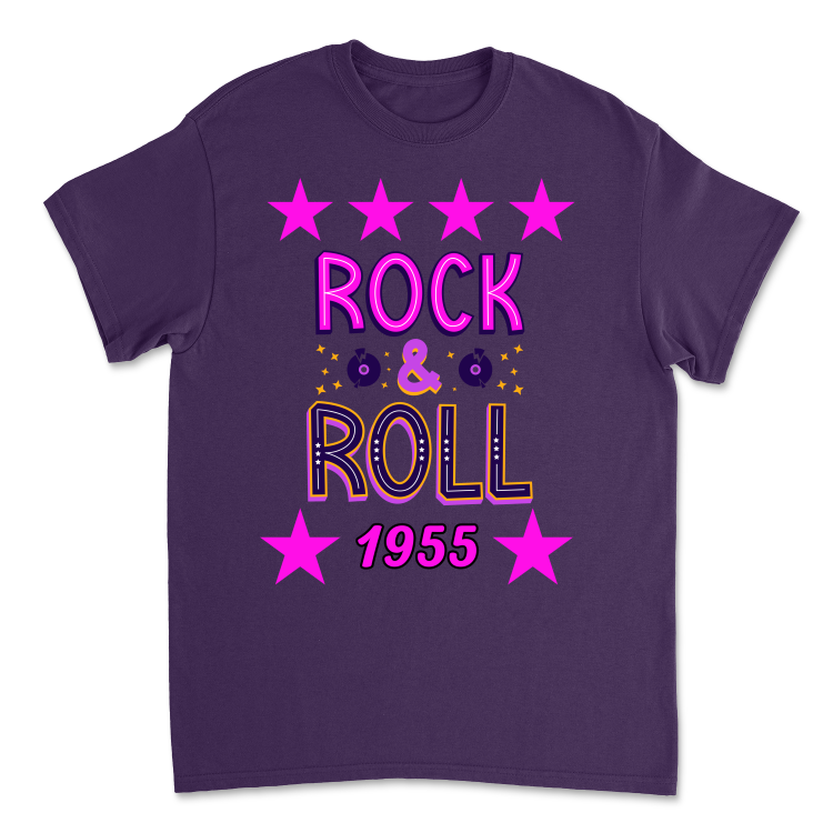 Koszulka Vintage Rock&amp;Roll 1955-Purple
