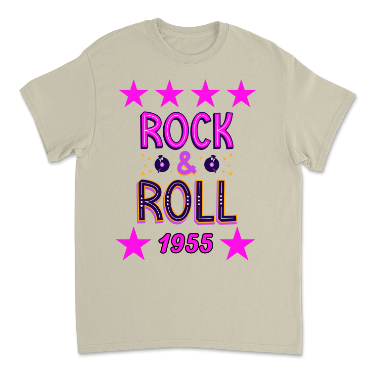 Koszulka Vintage Rock&amp;Roll 1955-Natural