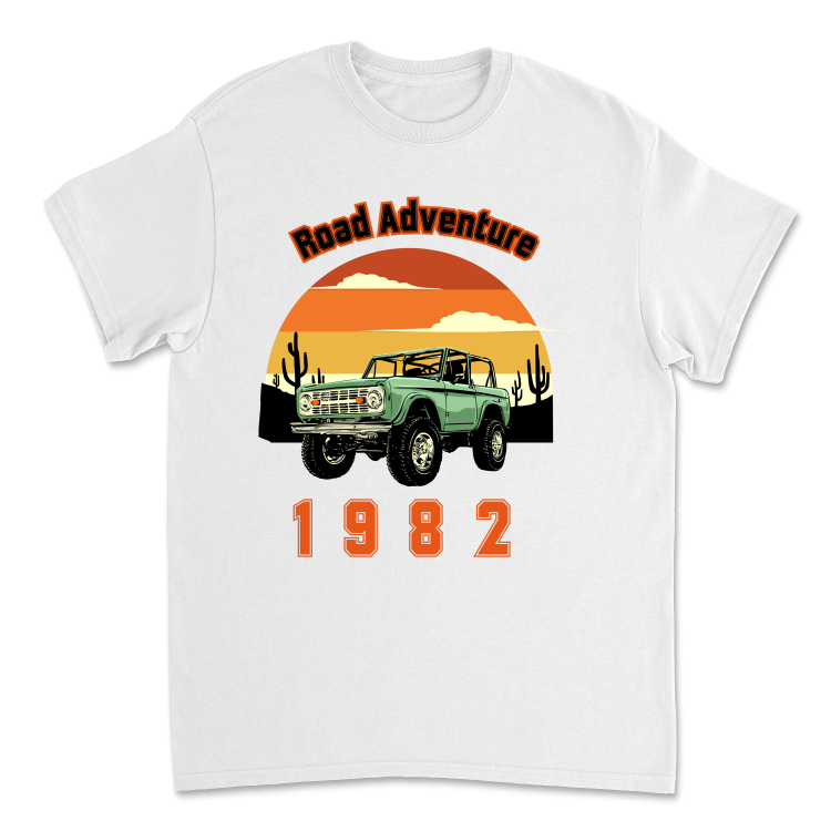 Koszulka Retro Road Adventure 1982-White
