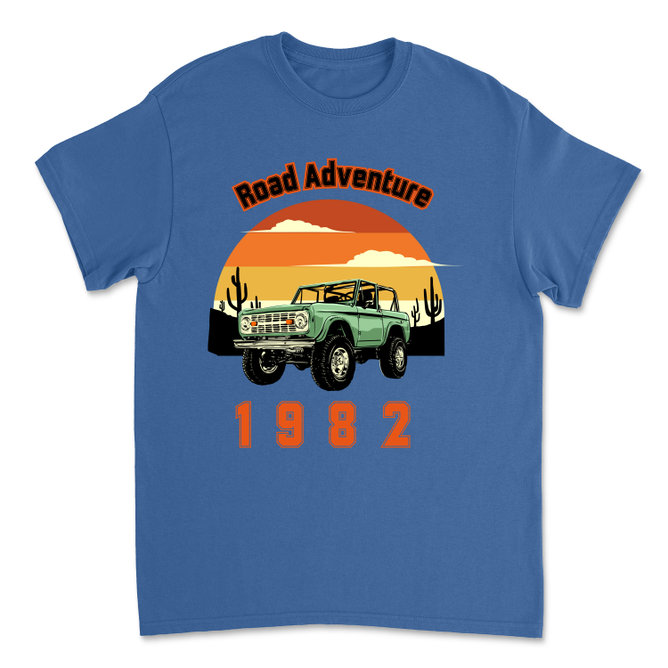 Koszulka Retro Road Adventure 1982-Royal
