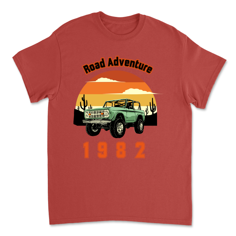 Koszulka Retro Road Adventure 1982-Red