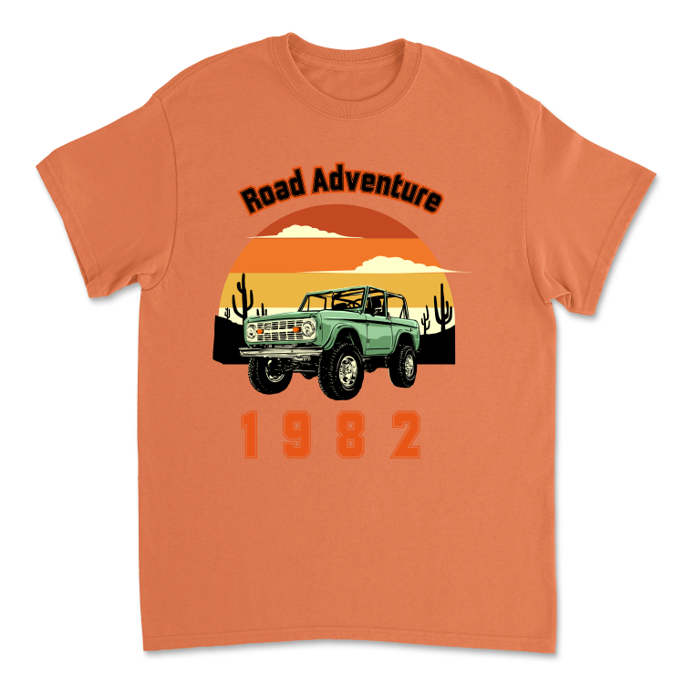Koszulka Retro Road Adventure 1982-Orange