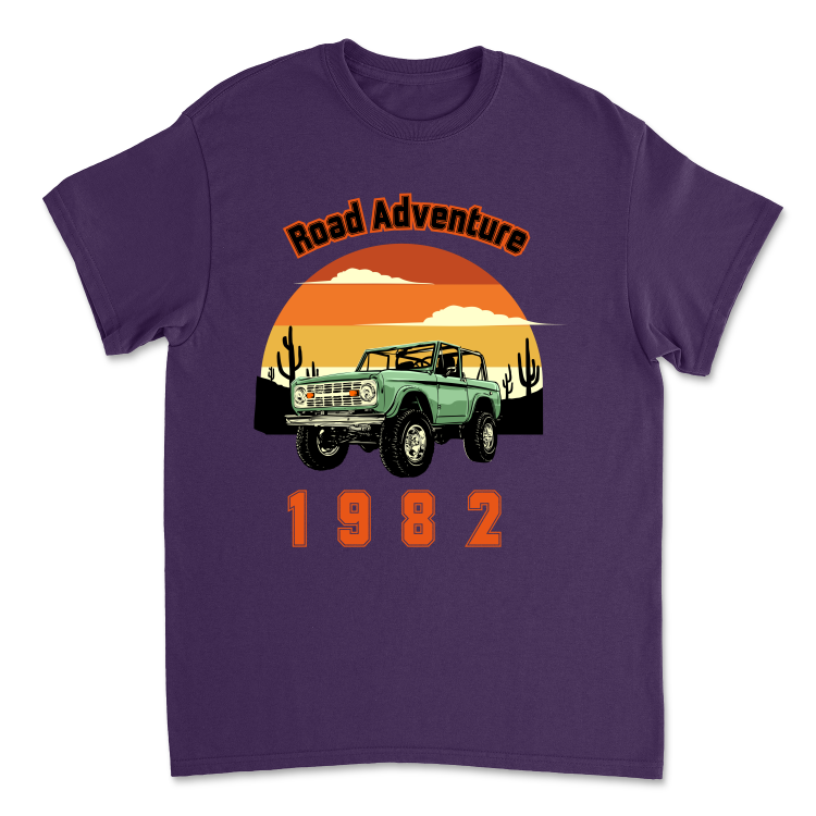 Koszulka Retro Road Adventure 1982-Purple