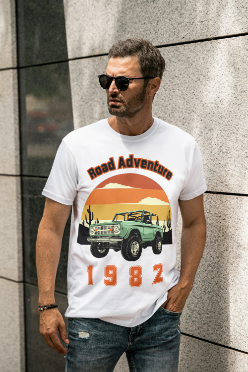 Koszulka Retro Road Adventure 1982