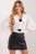 Biała koszula bawełniana power dressing lata 80