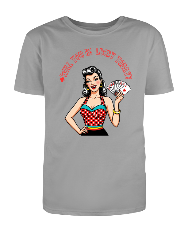 Koszulka retro rockabilly ze stylem oldschool Americana i pin-up woman graphic-Sport Grey