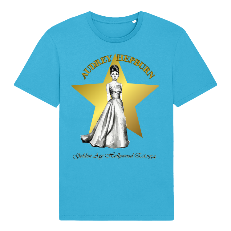 Koszulka Vintage Golden ERA| Audrey Hepburn(Aqua Blue)