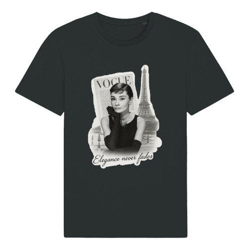 Koszulka Vintage Audrey Hepburn Golden Age-Black