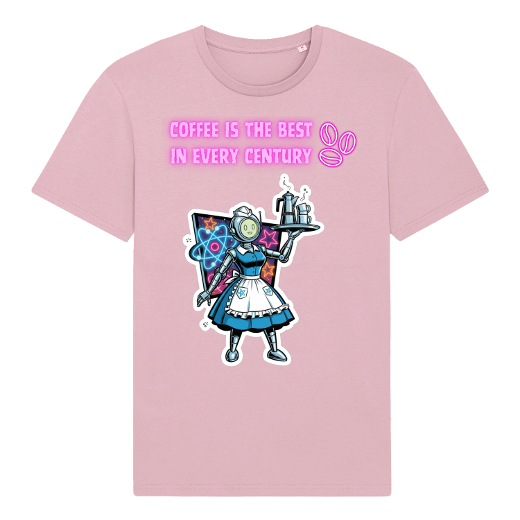 Koszulka Retrofuturystyczna Dinner Robo-Waitress(Cotton Pink)