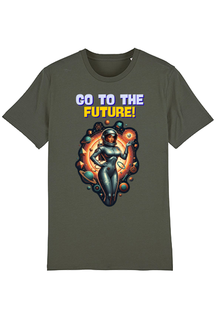 Koszulka Retrofuturyzm Pin Up Astro Girl (Khaki)