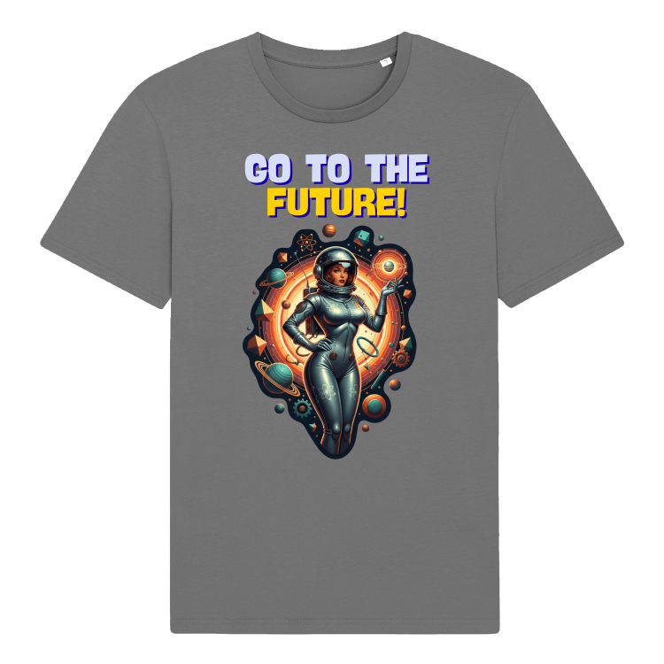Koszulka Retrofuturyzm Pin Up Astro Girl (Mid Heather Grey)