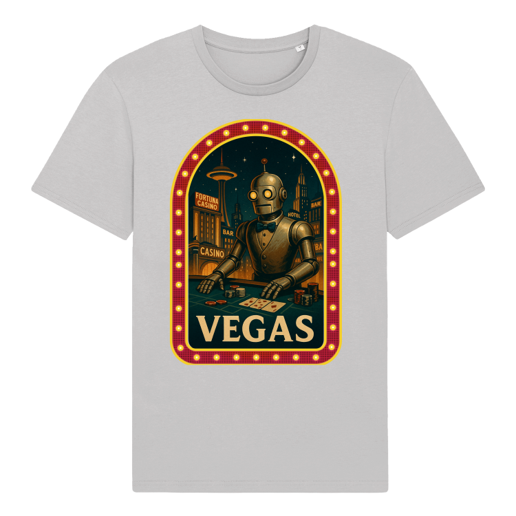 Koszulka Retrofuturystyczna VEGAS 2057-Light gray