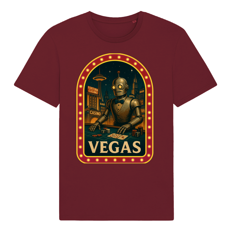 Koszulka Retrofuturystyczna VEGAS 2057-Burgundy