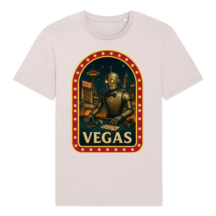 Koszulka Retrofuturystyczna VEGAS 2057-Vintage White
