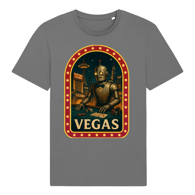 Koszulka Retrofuturystyczna VEGAS 2057-Mid Heather Grey
