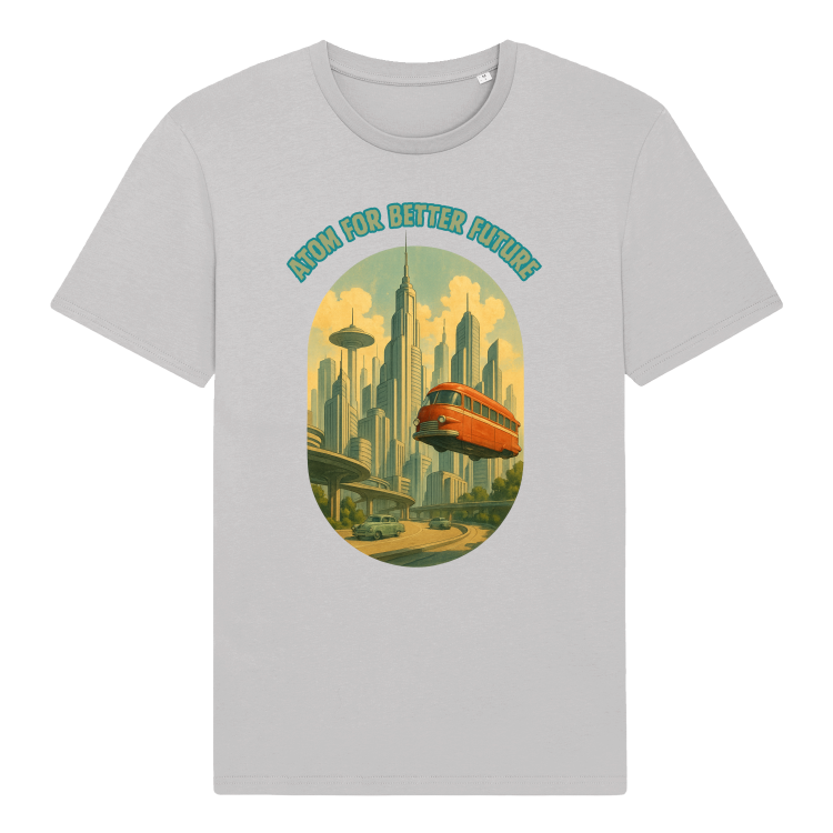 Koszulka Retrofuturystyczna Atompolis 2053-Light gray