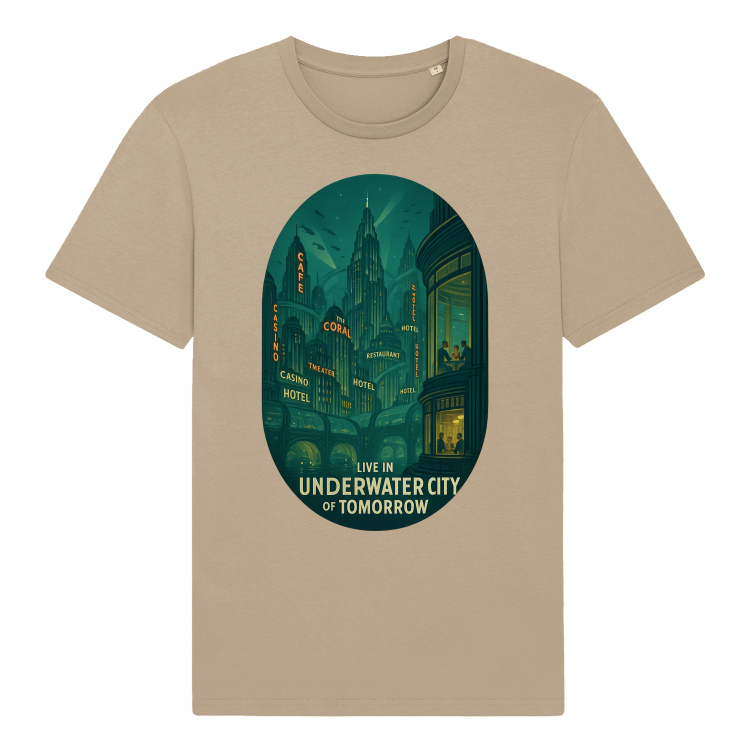 Koszulka Retrofuturyzm Underwater Atom City -Desert Dust