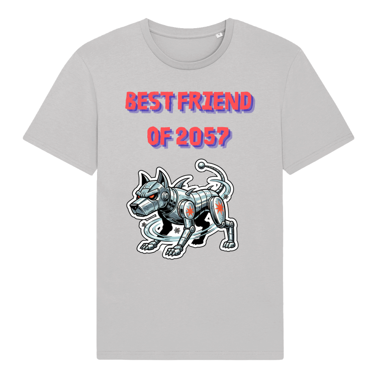 Koszulka Retrofuturyzm Robo-Dog 2057-Light gray