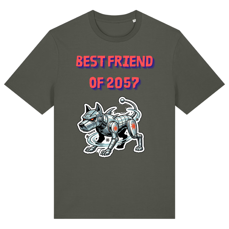 Koszulka Retrofuturyzm Robo-Dog 2057-Khaki
