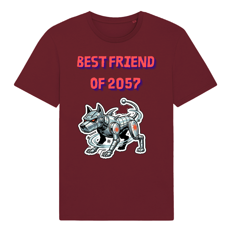 Koszulka Retrofuturyzm Robo-Dog 2057-Burgundy