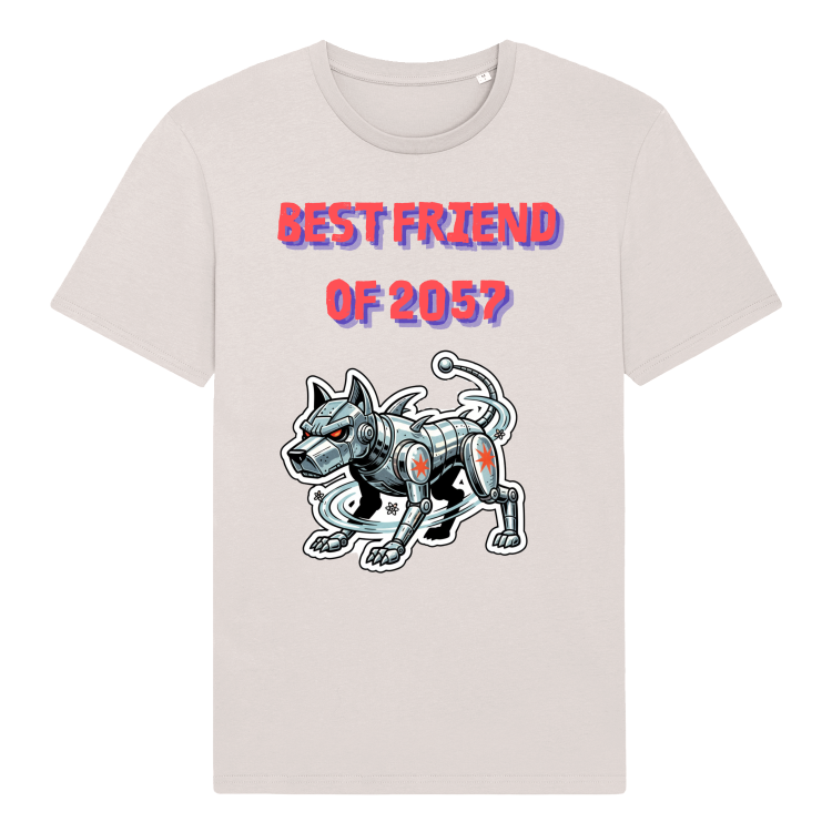 Koszulka Retrofuturyzm Robo-Dog 2057-Vintage White
