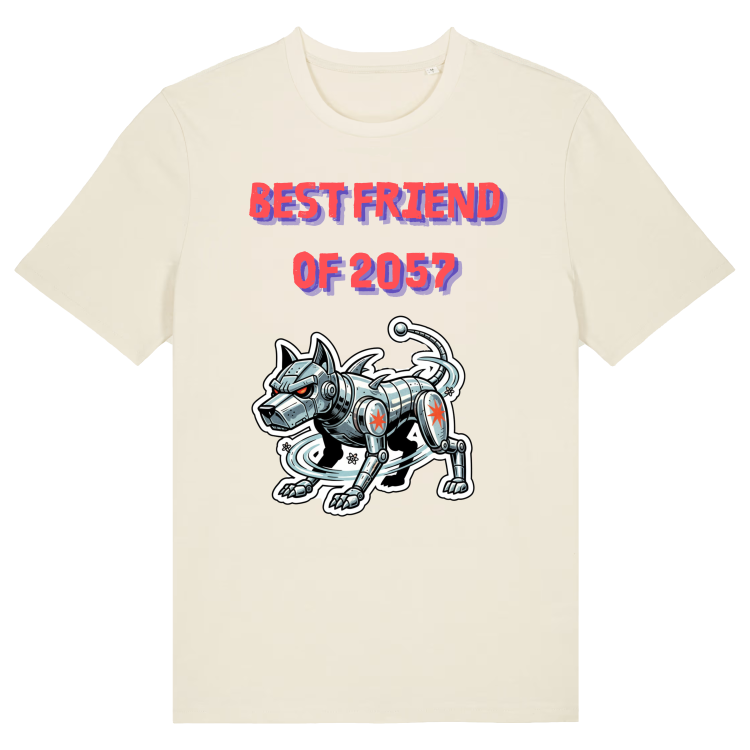 Koszulka Retrofuturyzm Robo-Dog 2057-Natural Raw