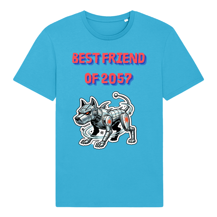 Koszulka Retrofuturyzm Robo-Dog 2057-Aqua Blue