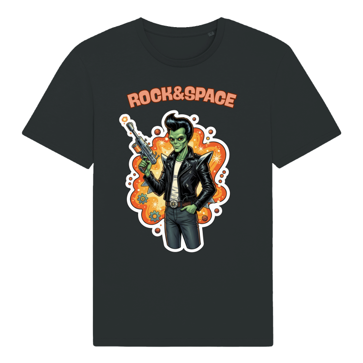 Koszulka Atompunkowa Rock&amp;Space Rockabilly Alien-Black
