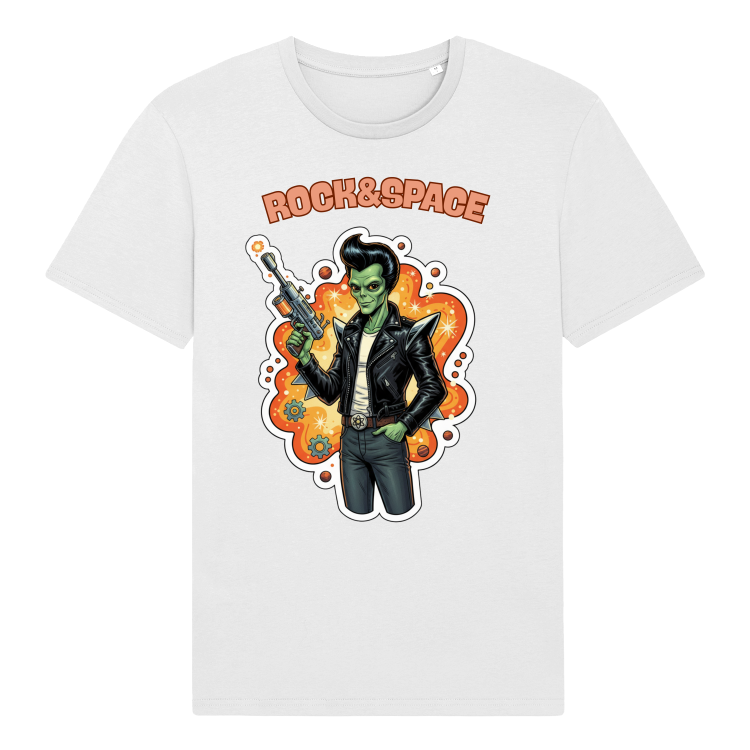 Koszulka Atompunkowa Rock&amp;Space Rockabilly Alien-White