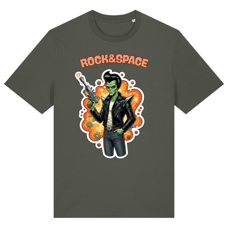 Koszulka Atompunkowa Rock&amp;Space Rockabilly Alien-Khaki