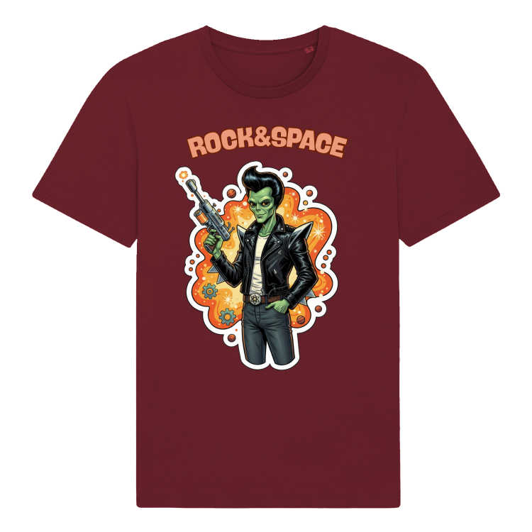 Koszulka Atompunkowa Rock&amp;Space Rockabilly Alien-Burgundy