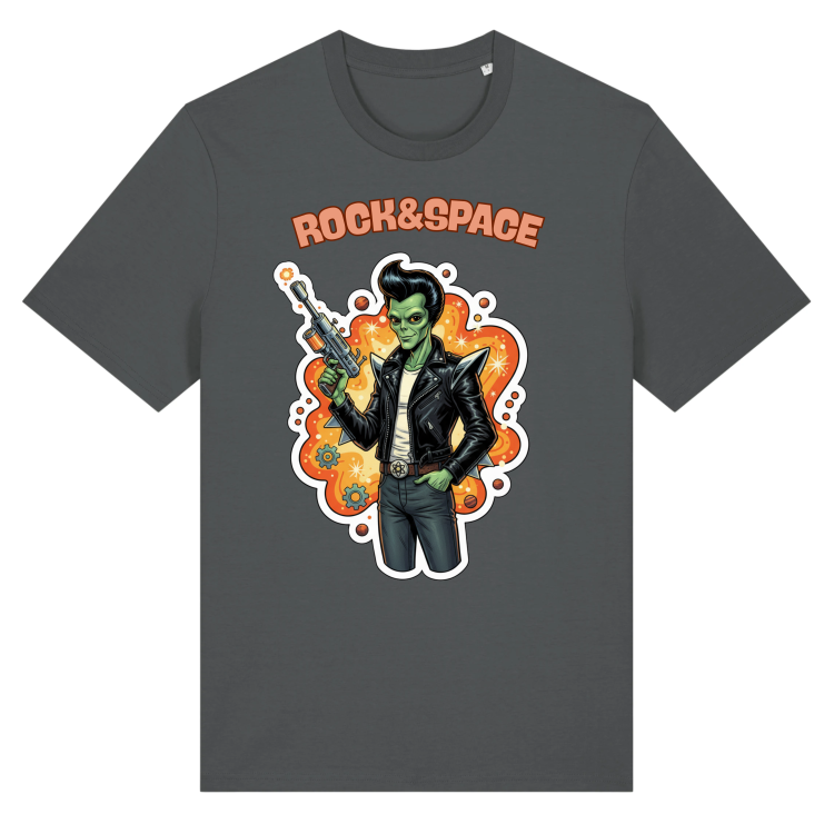 Koszulka Atompunkowa Rock&amp;Space Rockabilly Alien-Anthracite